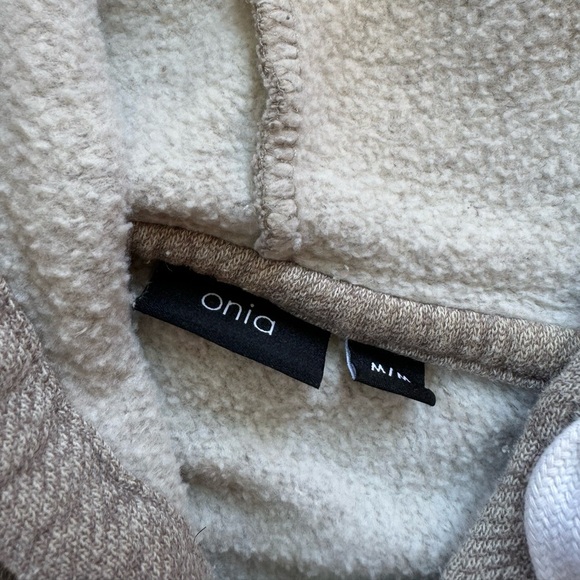 Onia Aaron Mélange Fleece Back Cotton Blend Jersey Hoodie - Picture 2 of 2